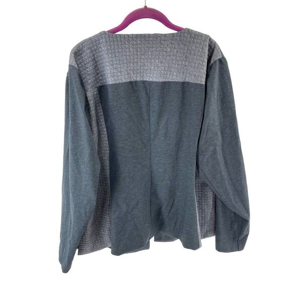 Lane Bryant blazer coat jacket color block navy gray 26 EUC - Picture 11 of 13